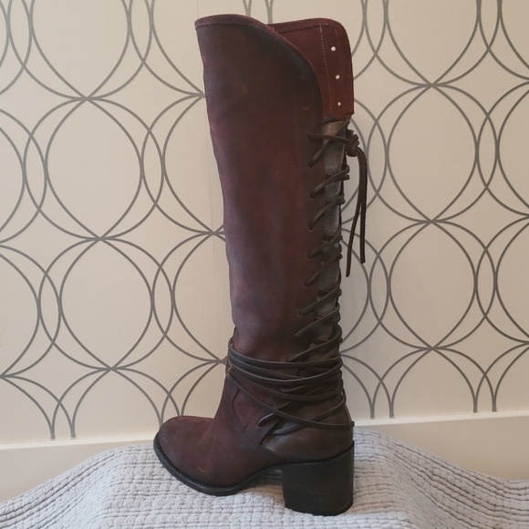 Freebird by Steven Shoes - Freebird maroon lace up boots